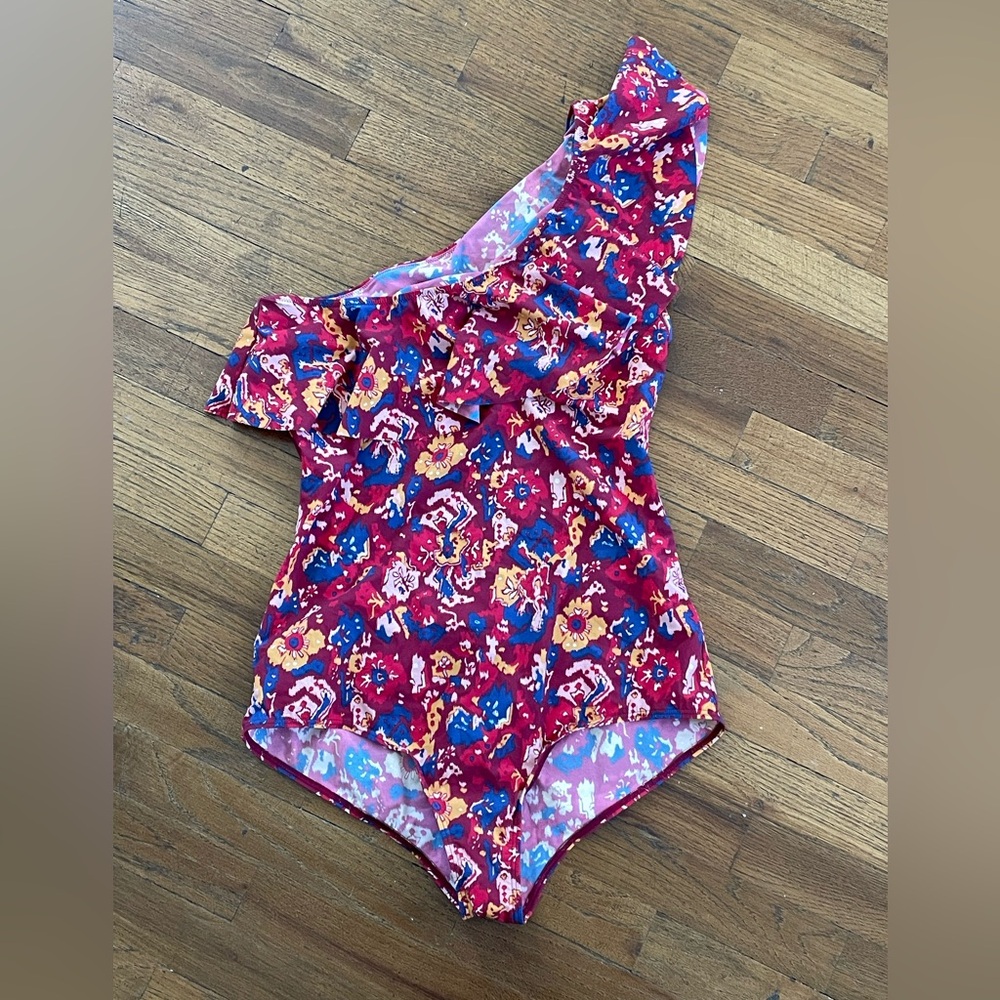 Isabel Marant Floral One-Shoulder Swimsuit